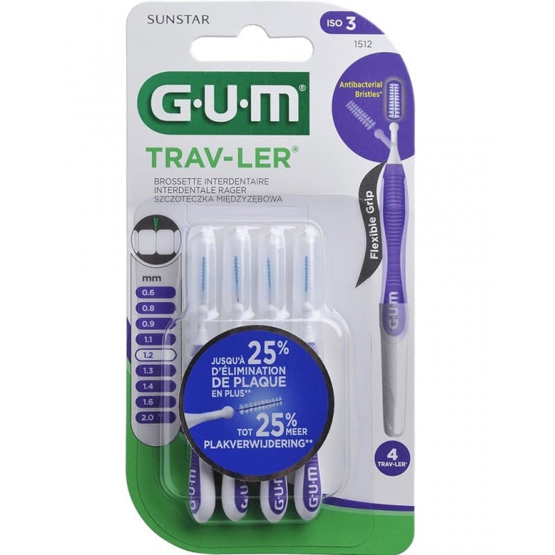 GUM Trav-Ler فرشاة تنظيف بين الأسنان 1.2 مم 4 قطع