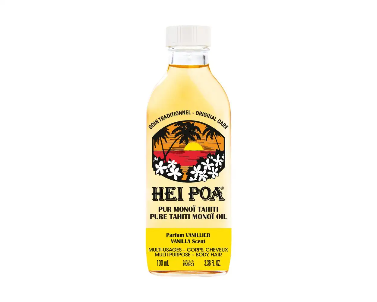 Hei Poa Pur Monoï de Tahiti زيت مرطب ومغذي بالفانيليا 100ml